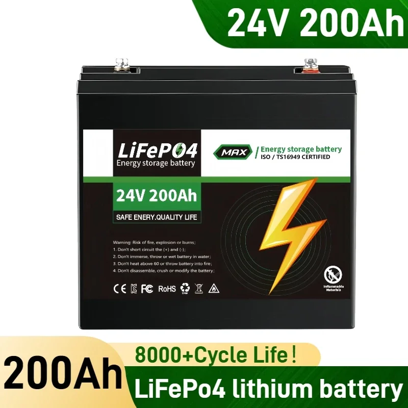 

Аккумулятор EW LiFePO4 24V 200Ah 100Ah 200A BMS 25,6V 6000+ циклов класса A для лодки на колесах, солнечной тележки для дома, ЕС, быстрая доставка ⚡
