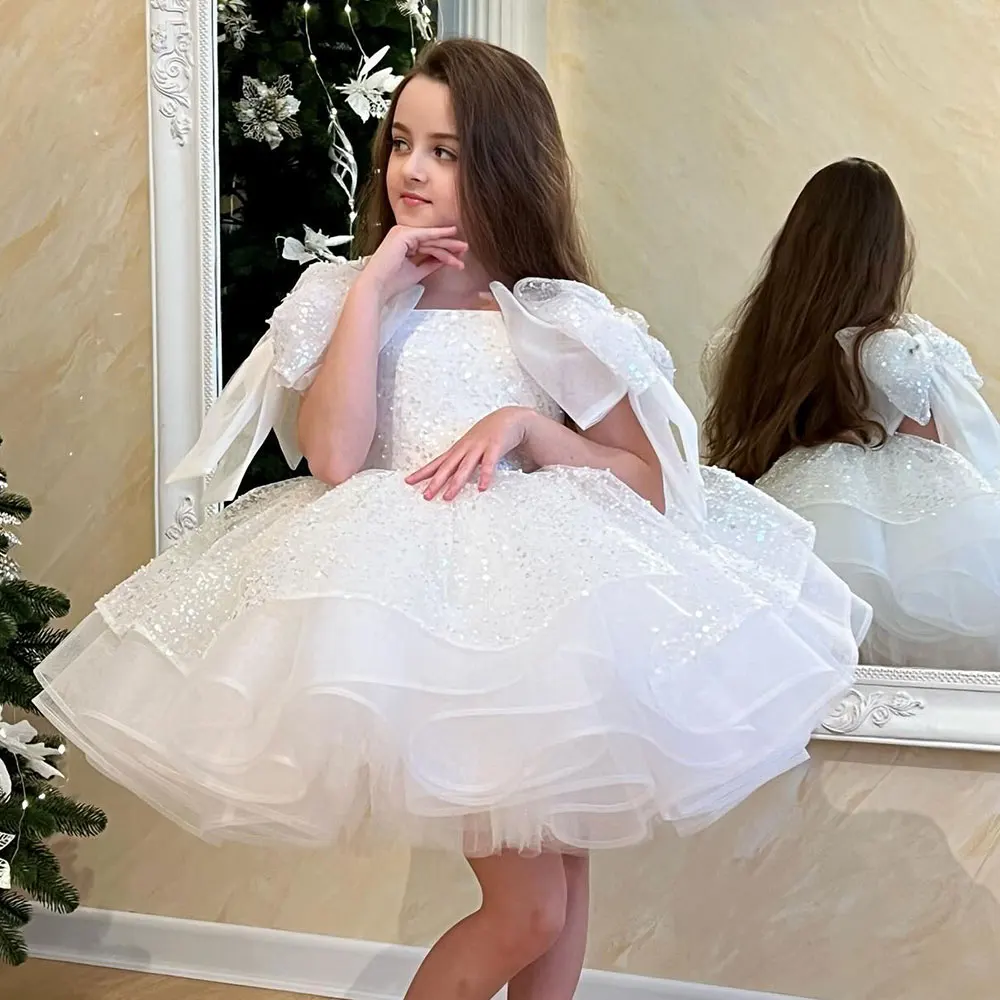 Jill Wish J343 Elegant Gold Arab Girl Dress Sequined Off Shoulder Princess Birthday Wedding Party Children Holiday Ball Gown