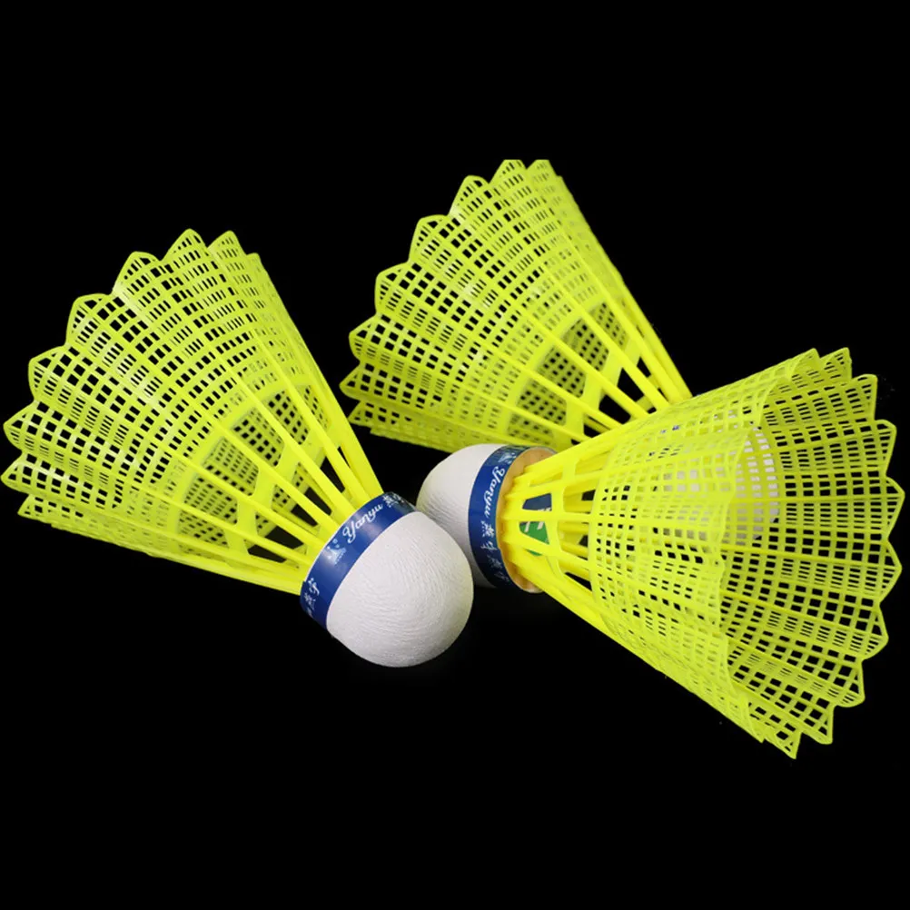 

12Pcs Plastic Badminton Shuttlecocks Stable Durable Rounded Cork Tip for Outdoor Indoor Playing School Fitness Training