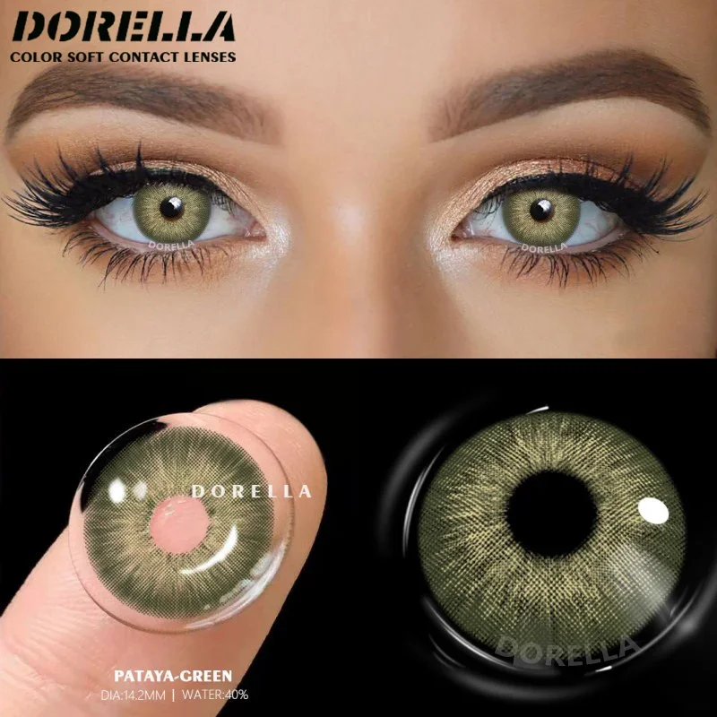 D\'ORELLA 1Pair Color Contact Lenses for Eyes Natural Look Brown Lenses Gray Lense Blue Eye Lenses Yearly Use Eye Beautiful Pupil