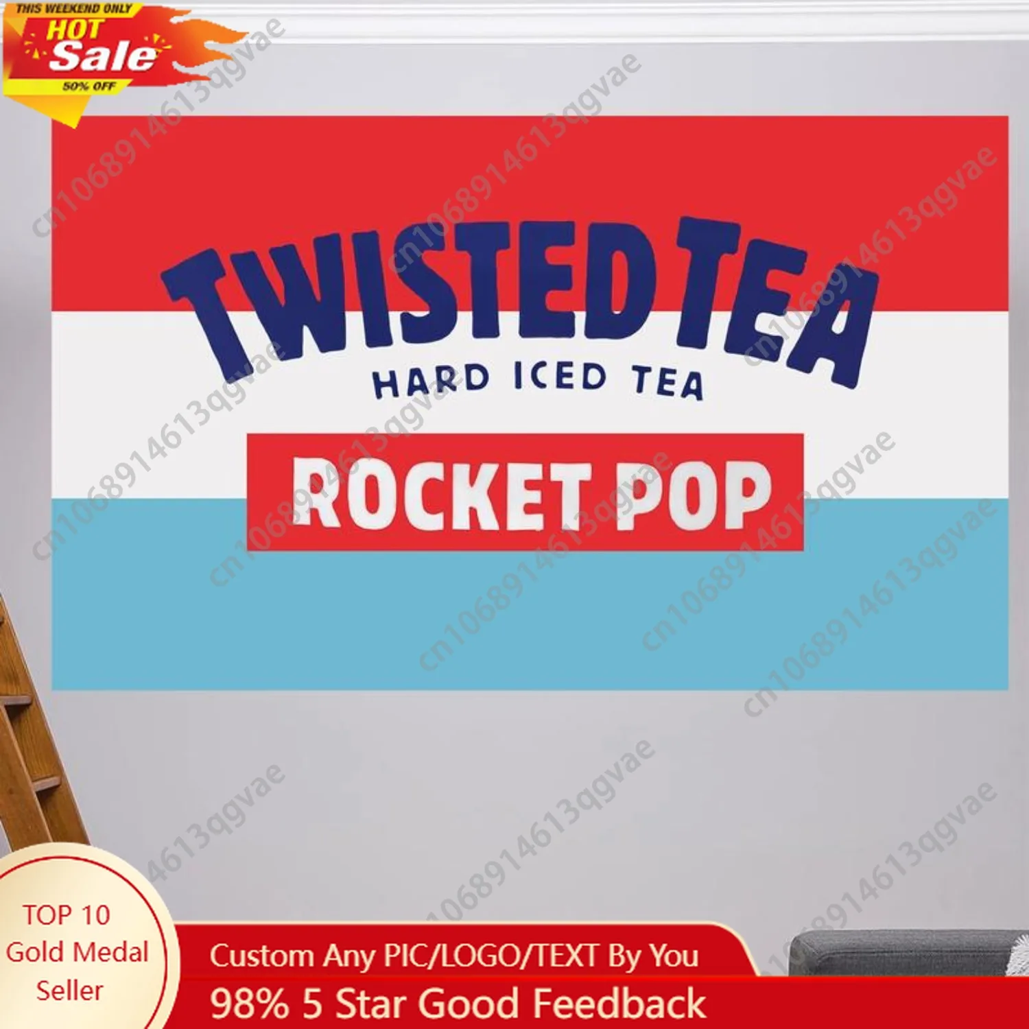 

Rocket Pop Twisted Tea Flag Banner for Indoor and Outdoor Banner Decoration Tapestry Custom Decoration