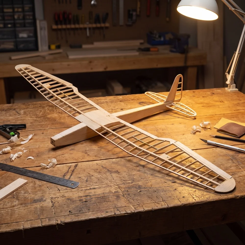 Sunbird 1600mm Balsa Glider Airframe Kit | For Experienced Hobbyists DIY Thermal Soaring No Electronics