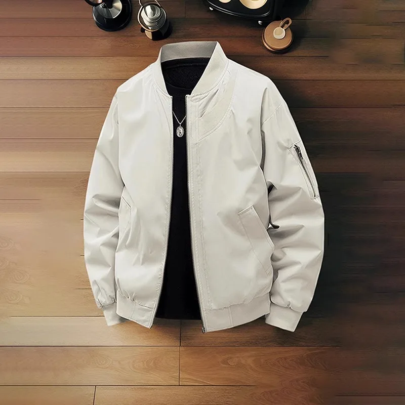 

Мужская весенняя куртка American Sport Flight Jacket High Sensation Cleanfit, водонепроницаемая, с двойным воротником, в бейсбольном стиле