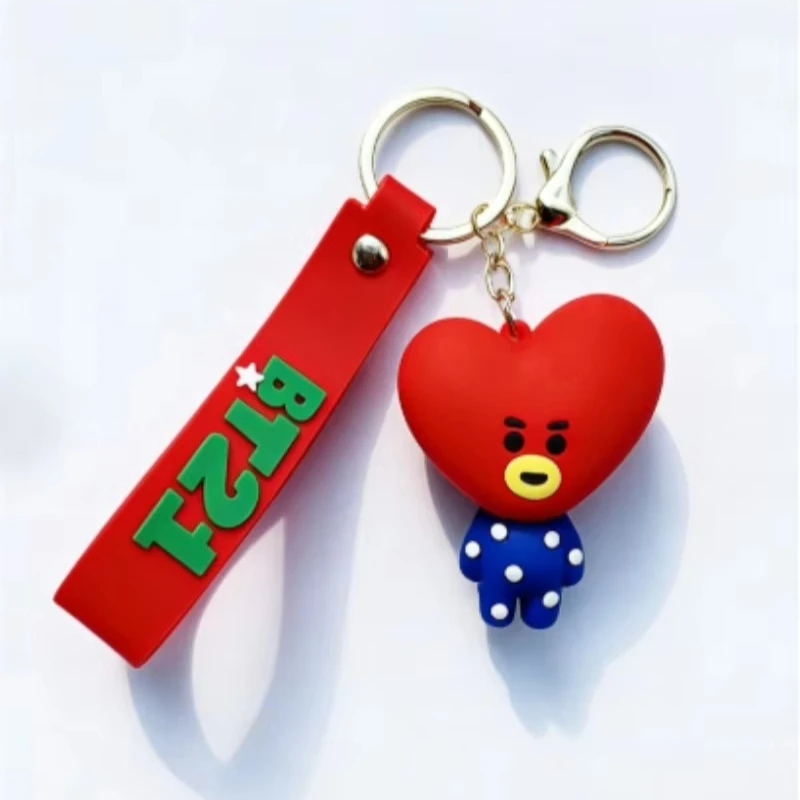 @BT21 Koya RJ Shooky Cooky Tata Chimmy Mang Keychain Creative High-quality Anime Cartoon Figure Model Car Backpack Keychain - view 3
