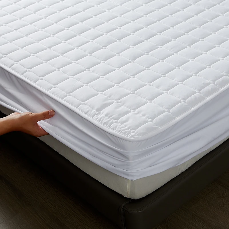 Waterproof Thicken Quilted Mattress Cover King Queen Solid Quilted Bed Fitted Sheet Breathable Anti-Bacteria Mattress Bed Pad