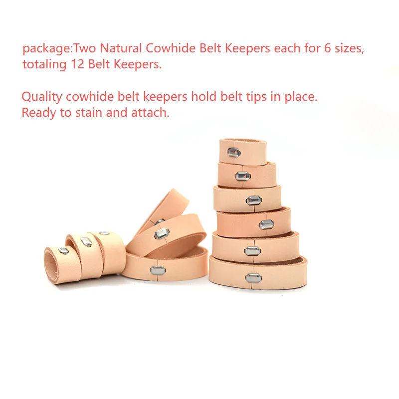 12pcs Belt Buckle Loop Ring Men Cowhide Leather Belt Loop Keepers hold belt tips in place Ready to stain and attach