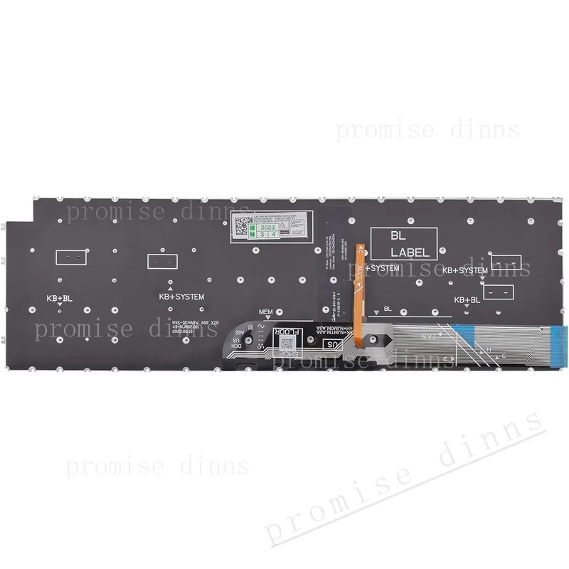 M  Keyboard for Dell Inspiron 15 3510 3511 3515 5510 5515 5518, inspiron 16 761 - view 3