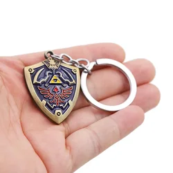 Llavero de la leyenda de Zelda, collar de escudo de Hailia, llavero de Zelda de Anime divertido