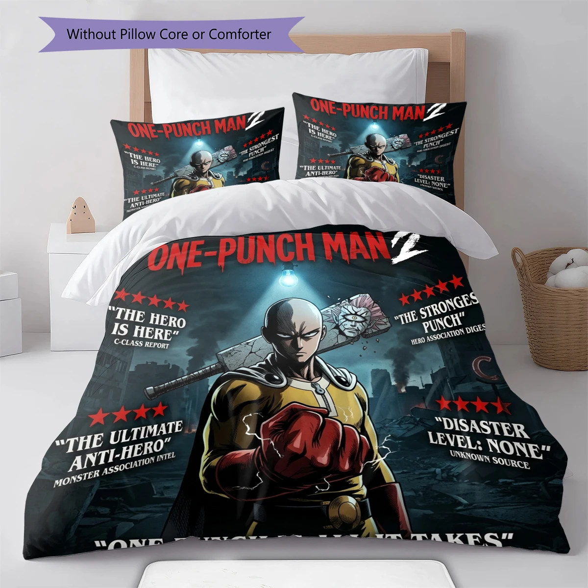 One-Punch Man Comfortable Soft Duvet Cover, Children Bedding Gift Set, Extra LargeVarious Sizes -HE42