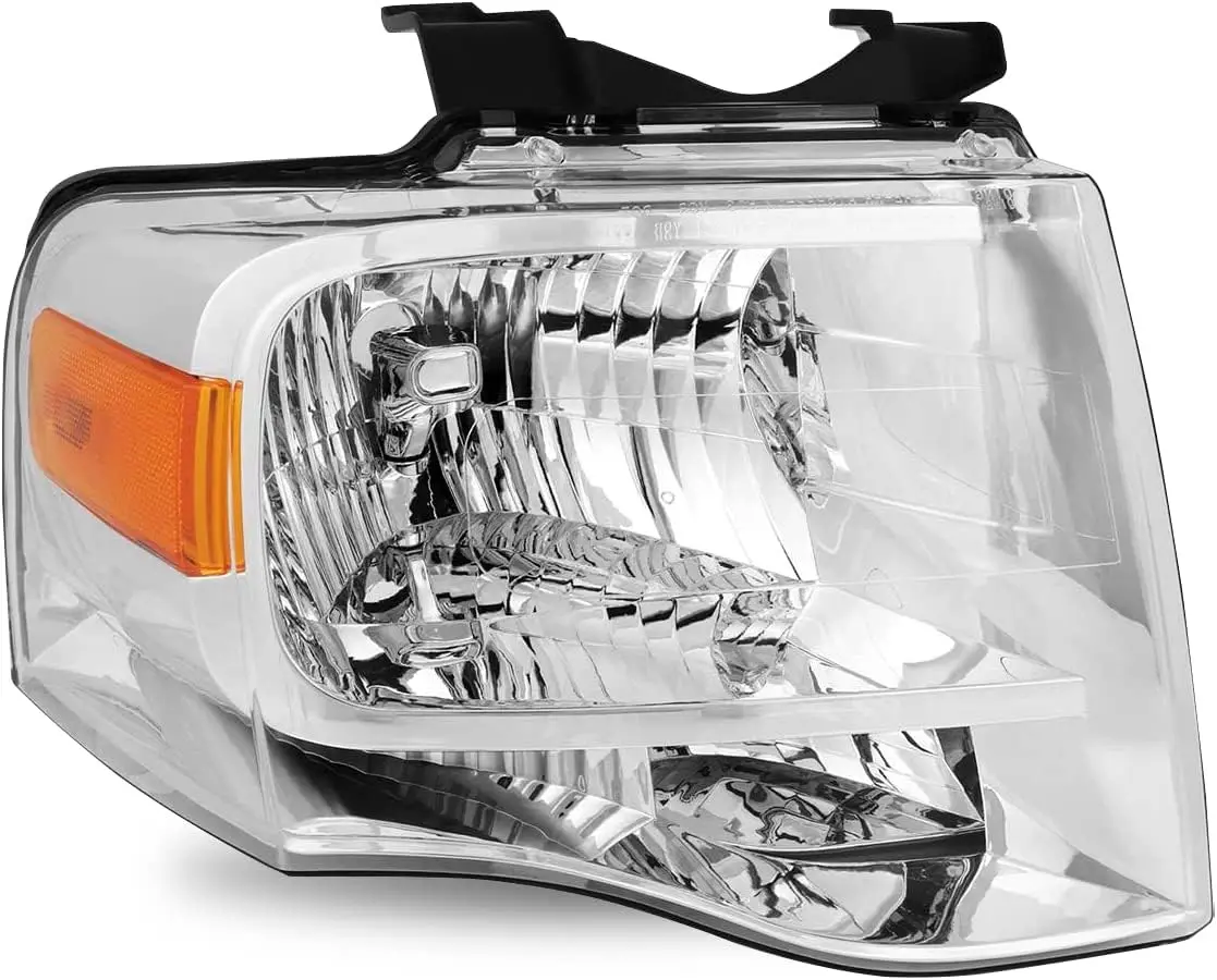 

Headlight Assembly Compatible with 2007-2014 Ford Expedition OE Style Headlamp Replacement Right Passenger Side (Chrome Housing