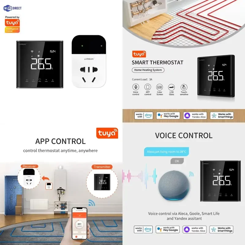 RF433 Wireless Thermostat Boiler Smart WiFi Remote Temperature Controller Floor Heating Regulator Alice Alexa Google
