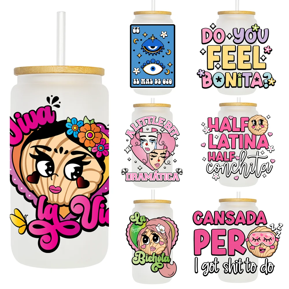

Half Latina Half Conchita Mexico Culture UV DTF Transfers Stickers Decals For Libbey Cold Cups Mug Tumbler Waterproof DIY Craft