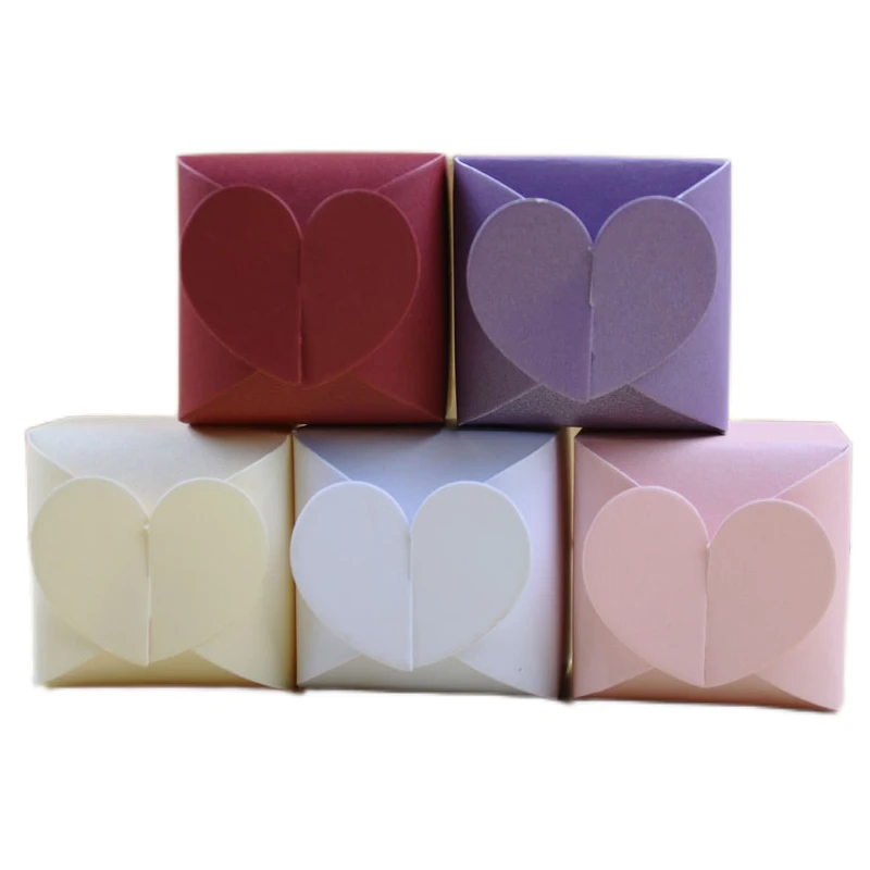 20/30/50PCS Colorful Love Heart Dragees Box Giveaways Favors and Gifts Chocolate Box Packaging Box Wedding Gift Boxes for Guests