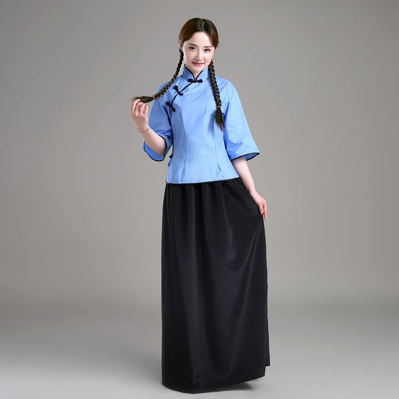 China Classic Taiwan Province Student Dress Girl Youth Suits Coat + Skirt Republic Of China TV Movie Performance Clothing