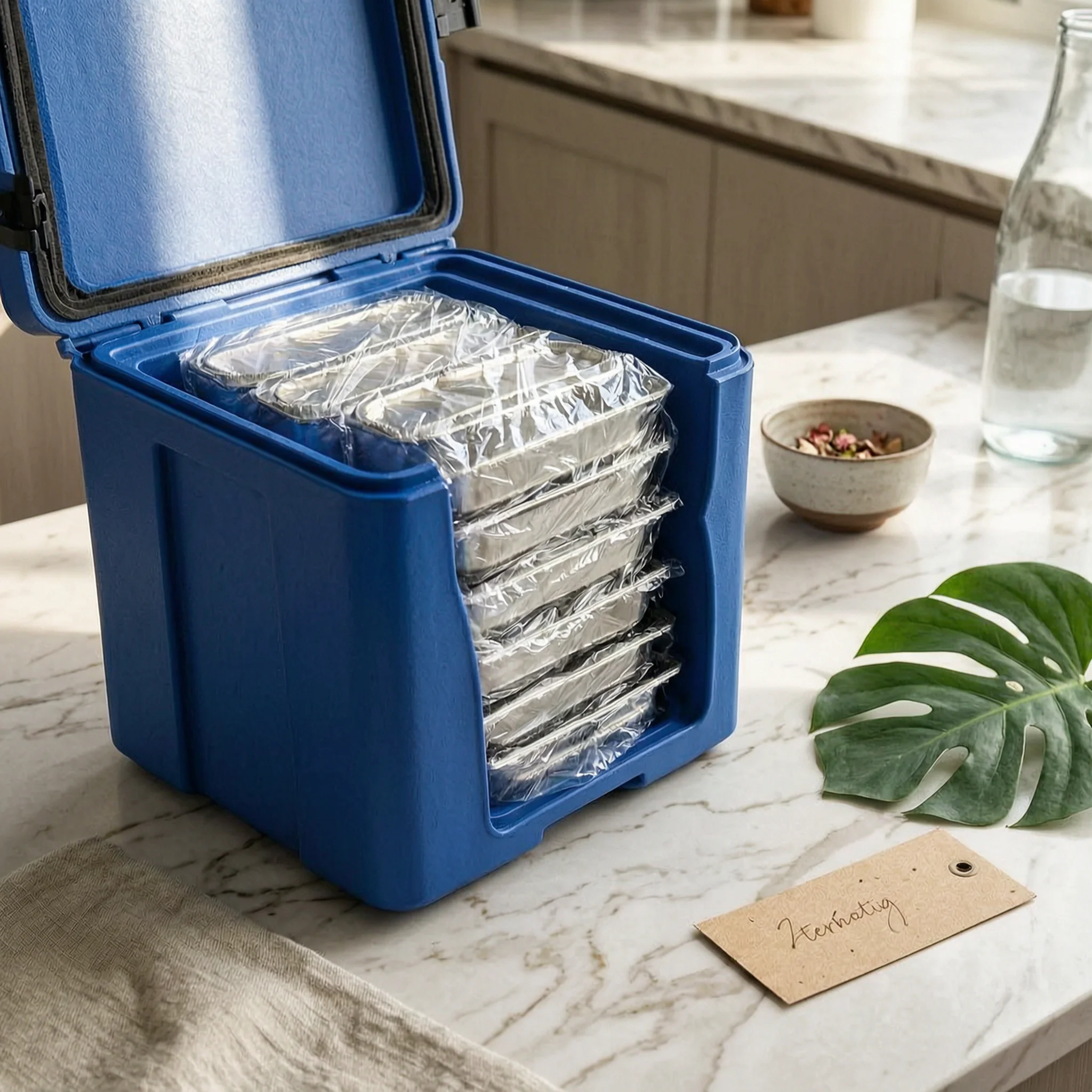 Insulated Food Pan Carrier Large-Capacity Insulated Food Carrier Catering Cabinet with Trays Heavy-Duty Portable for Caterers