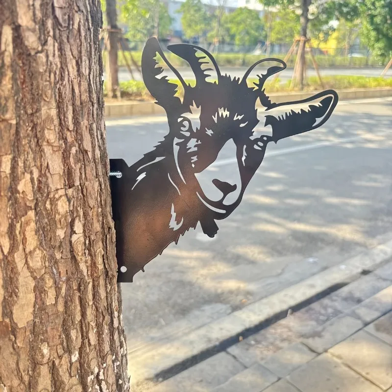 【2D Flat】 [2D Flat] Suitable for [4 Seasons] Gifts Classic Goat Head Metal Wall Art