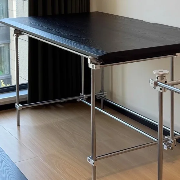 Bauhaus Optical Axis Solid Wood Desk for Creative Industrial Style Designer Studio Large Simple Conference Table Office