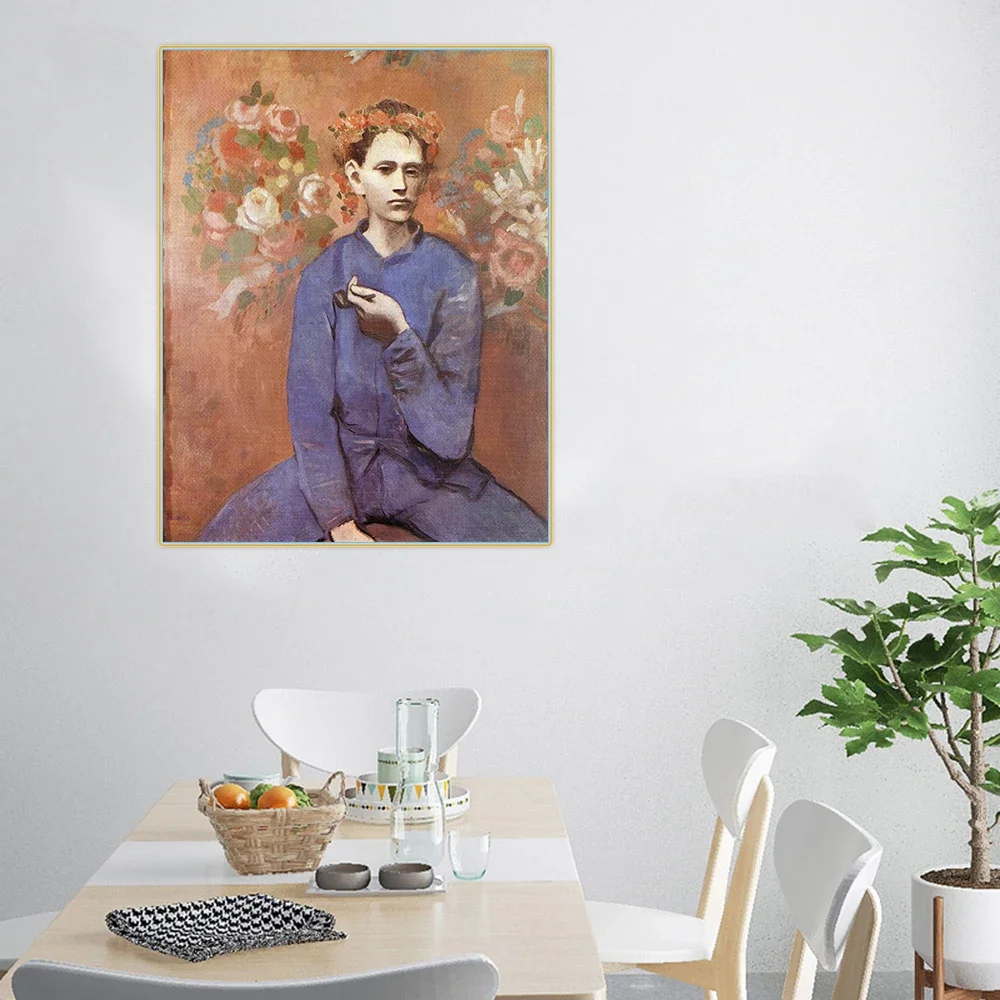 Citon Pablo Picasso《Boy With The Pipe》Canvas Oil Painting Abstract Poster Painting Decorative Picture Wall Decor Home Decoration