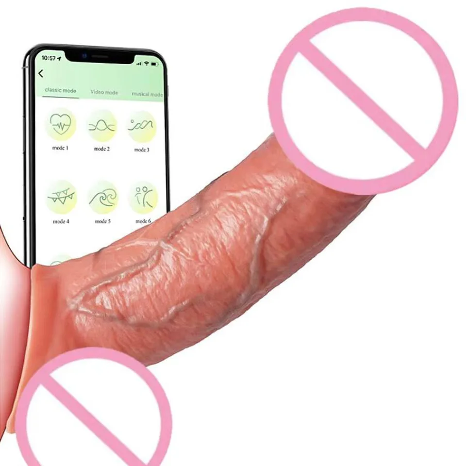Penis Sleeve Cock Vibrator Realistic Penis Extender Vibrating Cock Ring 10mode Remote Control Soft Silicone Penis For Men Couple
