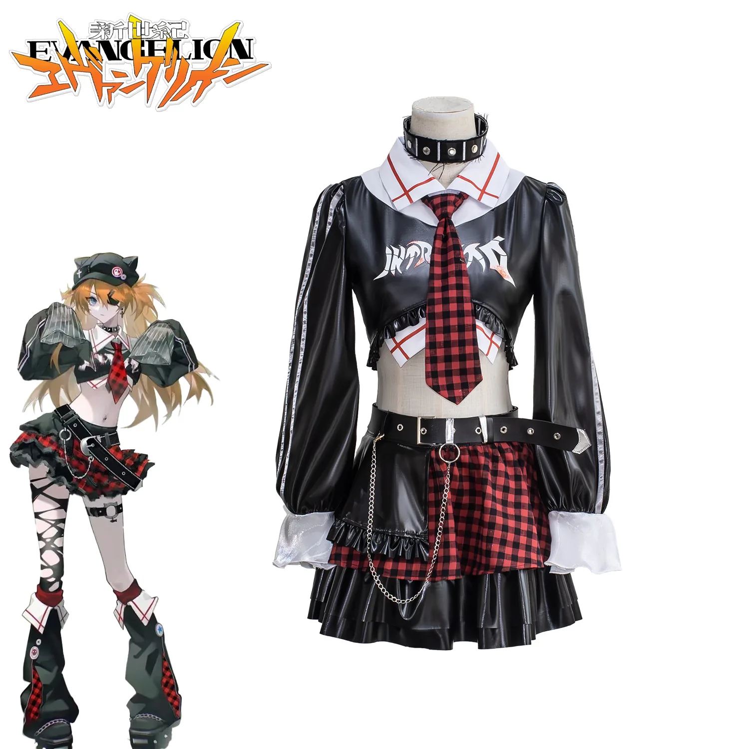 

Anime Asuka Langley Soryu Cosplay Costume Wig Full Set Outfits Shikinami Asuka Langley Dress Halloween Costumes Props Women