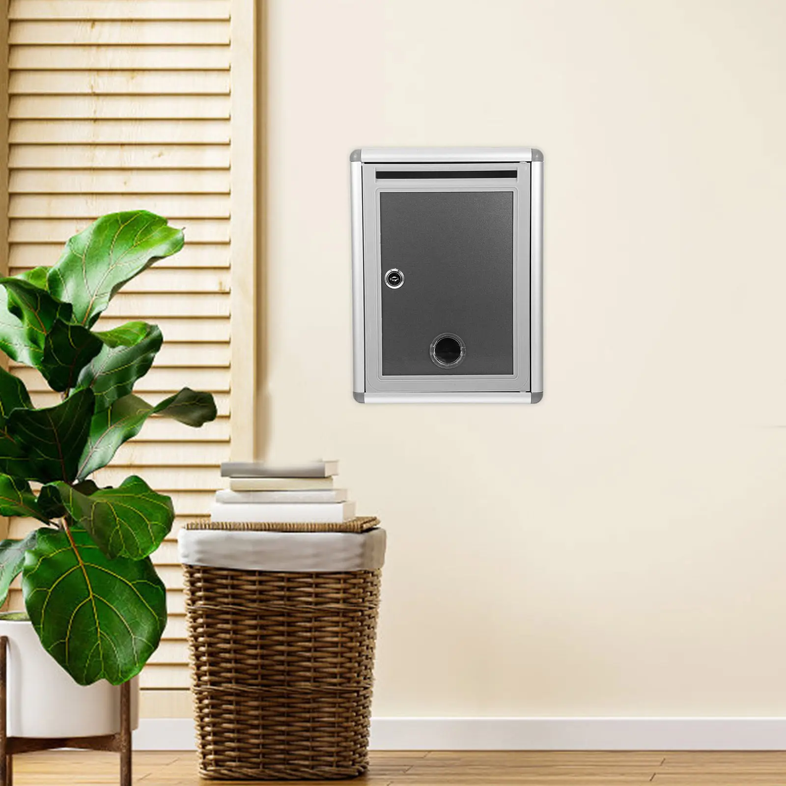 Wall Mounted Metal Lock Box Large Capacity Lockable Suggestion Donation Box Mail Collection Public Voting Complaint Mailbox