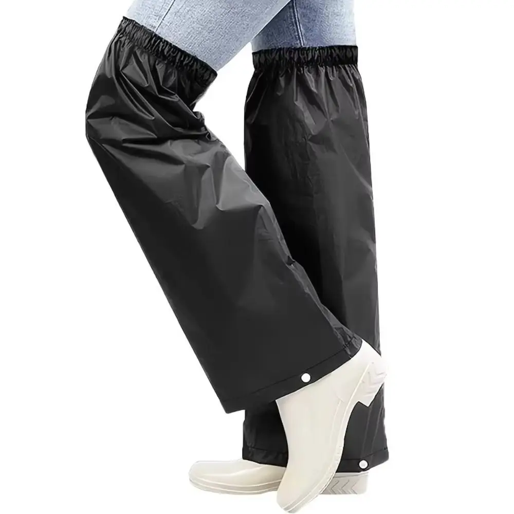 1 Pair Lightweight Waterproof Leg Gaiters Stain-proof Dust-proof Elastic Band Knee Pads Windproof Packable Rain Pants