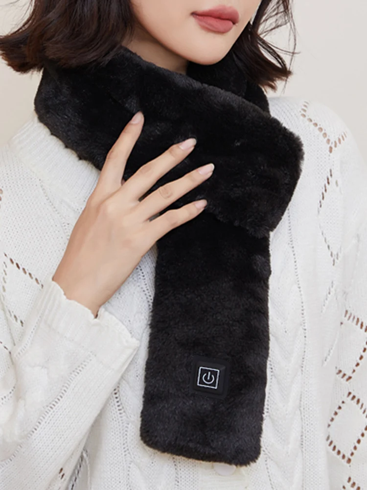 

USB Rechargeable Heating Scarf Fleece Warm Neck Massage Scarves for Women Men Girls Gift