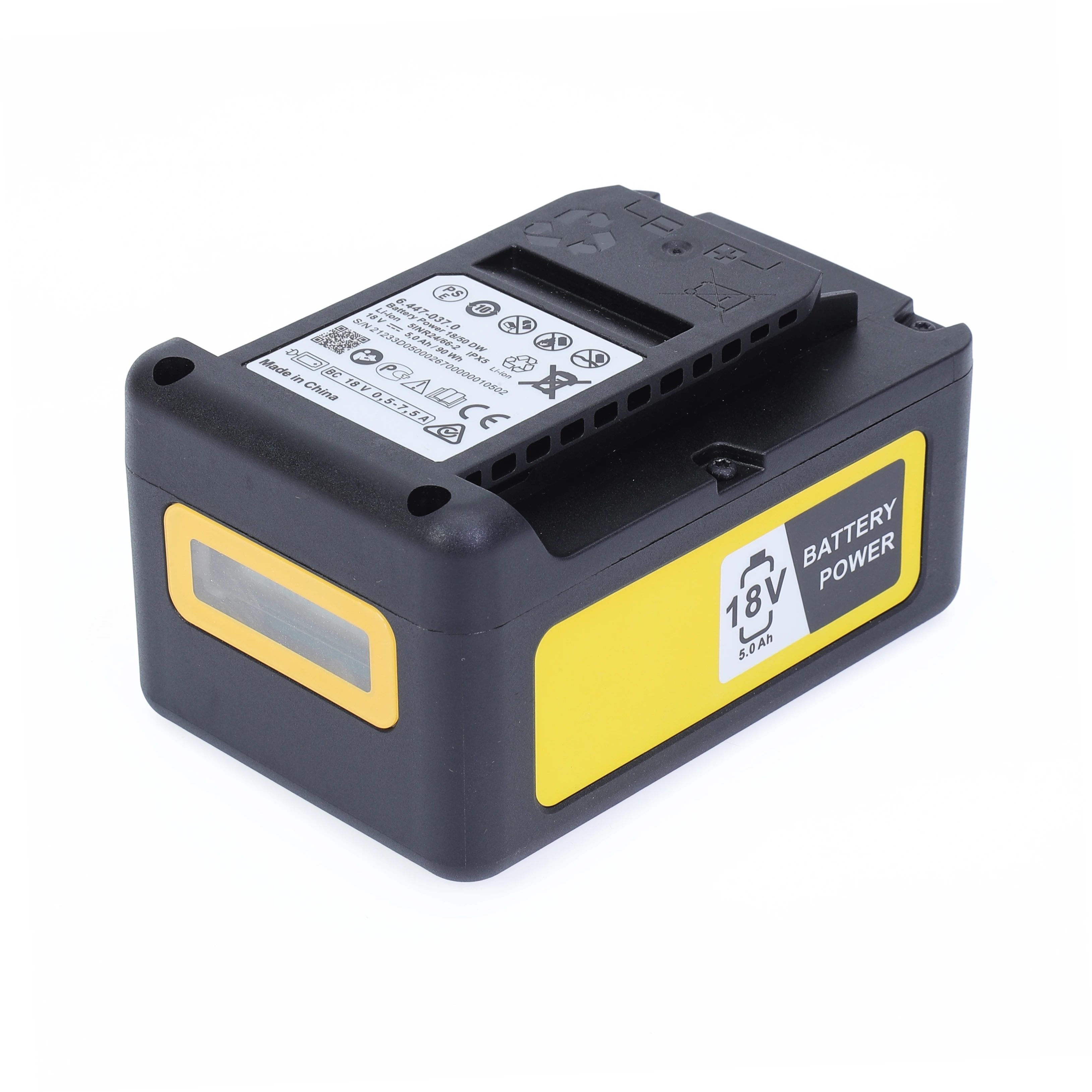 18V 5.0 Ah 90Wh Lithium-Ion Battery Replacement for Kärcher 18V Battery Power Platform Tools 24450350 With LCD Display