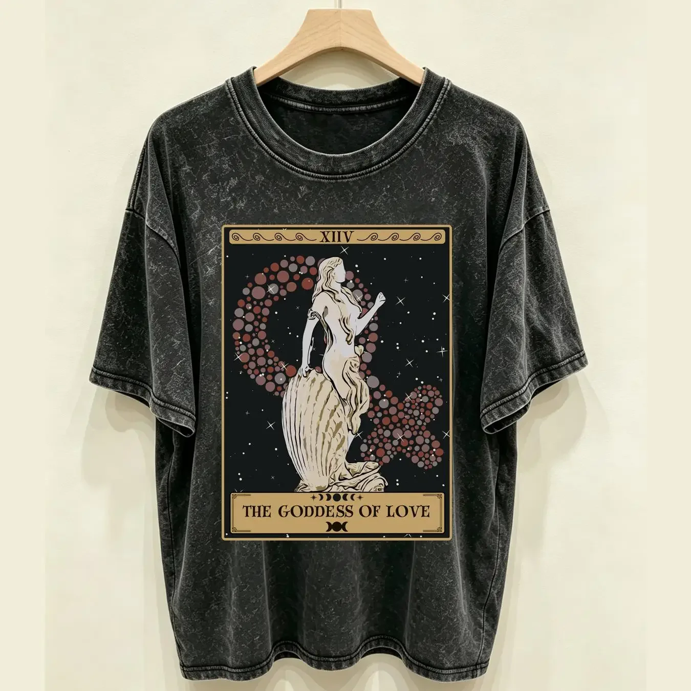 washed T Shirt The Goddess Of Love Tarot Card Venus Aphrodite Greek Mythology Roman long or short sleeves vintage Washed