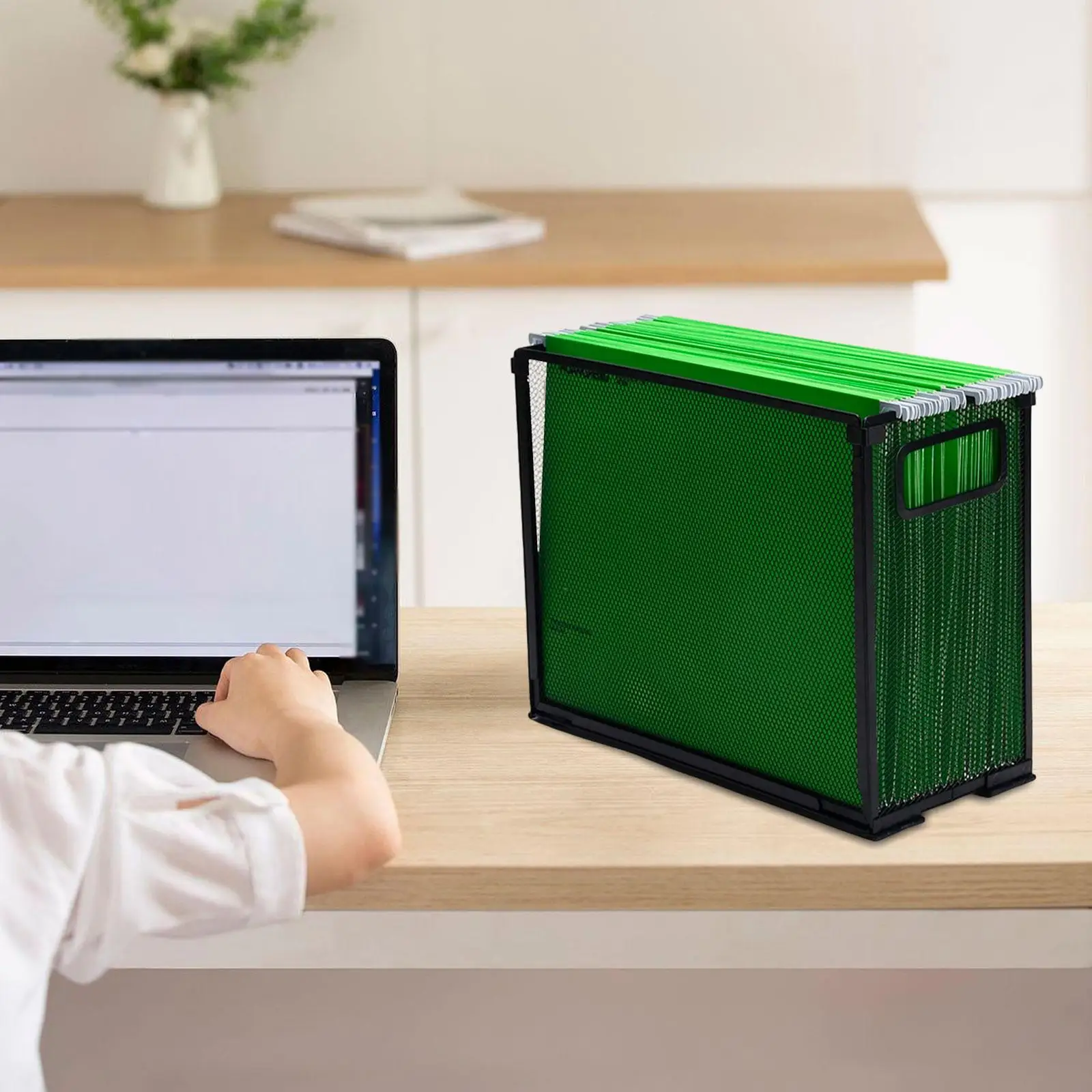 File Folder Organizer Metal Letter Tray Mesh File Basket Mail Holder Document Folder Rack Office File Holder for Cabinet Desktop