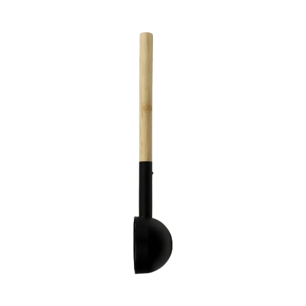 Black Steam Bucket Aluminum Sauna Ladle For Relaxation Rituals Large 7 Liter Capacity 24cm Base Diameter Lightweight Design