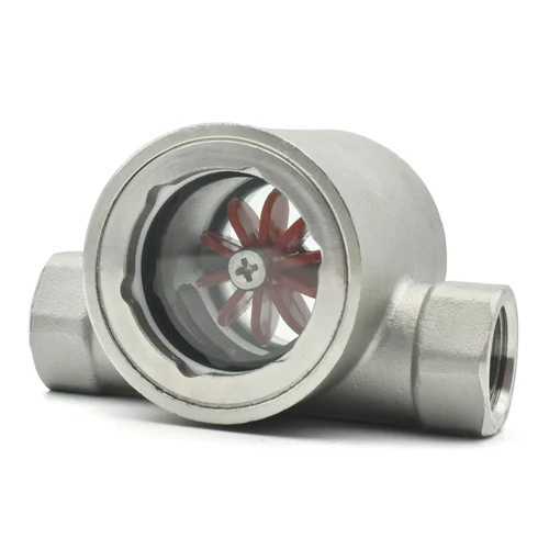 Indicador de flujo de ventana de acero inoxidable 304, tornillo interior BSPT de 1/4 ""-"" 2"" con impulsor, observador de flujo de superficie, agua y aceite
