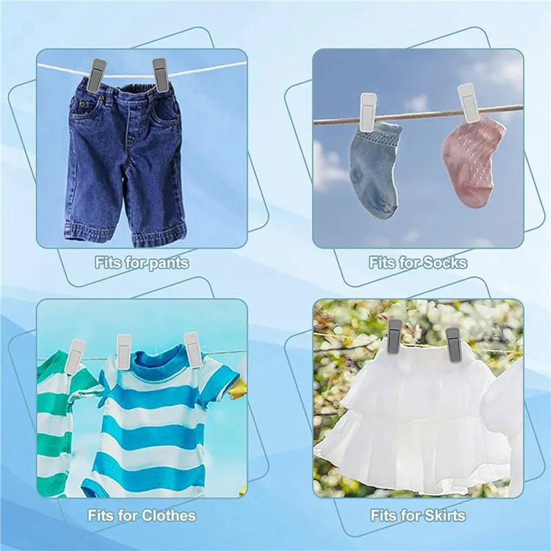 F-F 100X Plastic Hanger Clips For Baby Clothes, Strong Plastic Clips For Hangers, Multi-Purpose Hanger Clips