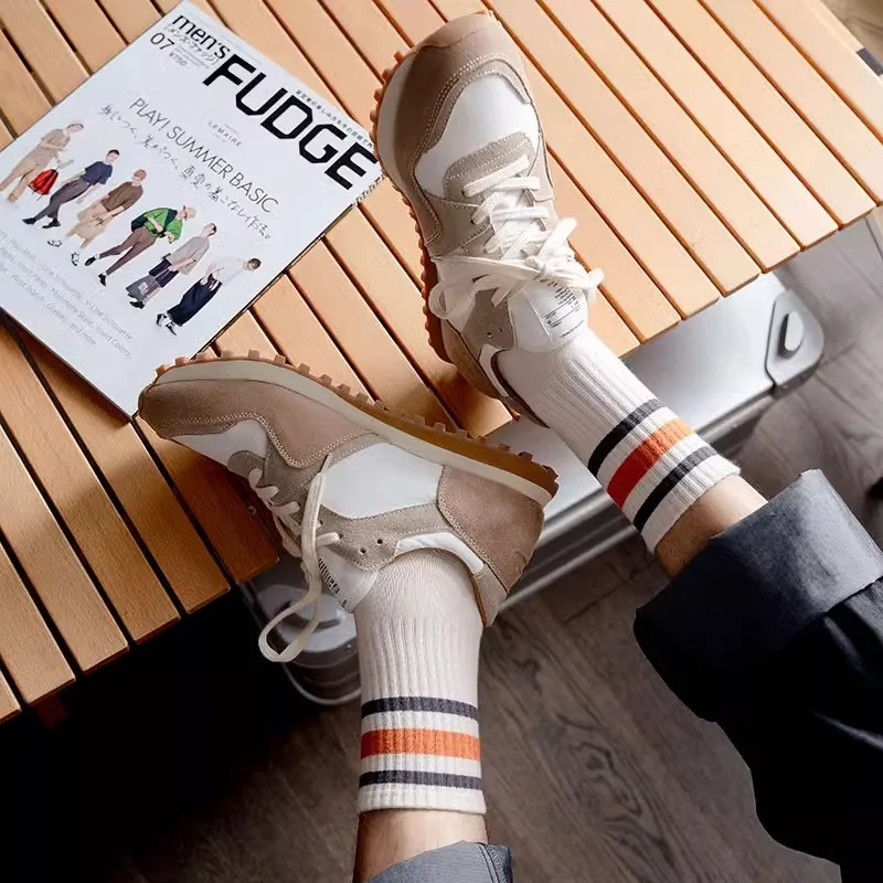 ใหม่สีทึบลายกลางถุงเท้าป้องกันกลิ่นและการดูดซึมเหงื่อบุรุษถุงเท้าผ้าฝ้าย Harajuku กีฬา Casual ถุงเท้า