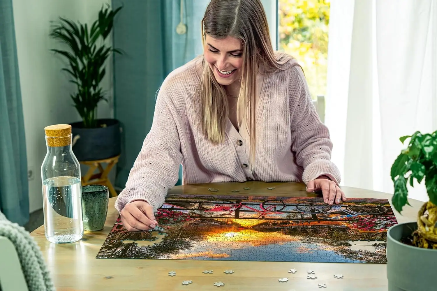 1000 sztuk kreatywne puzzle Amsterdam rower papierowe puzzle dla dorosłych antystresowe puzzle zabawki dla dzieci gry