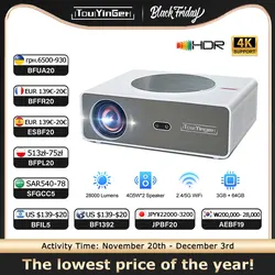 Touyinger Q11 Проектор 4K 8K LED Домашний кинотеатр электроника Видеоигры Устр