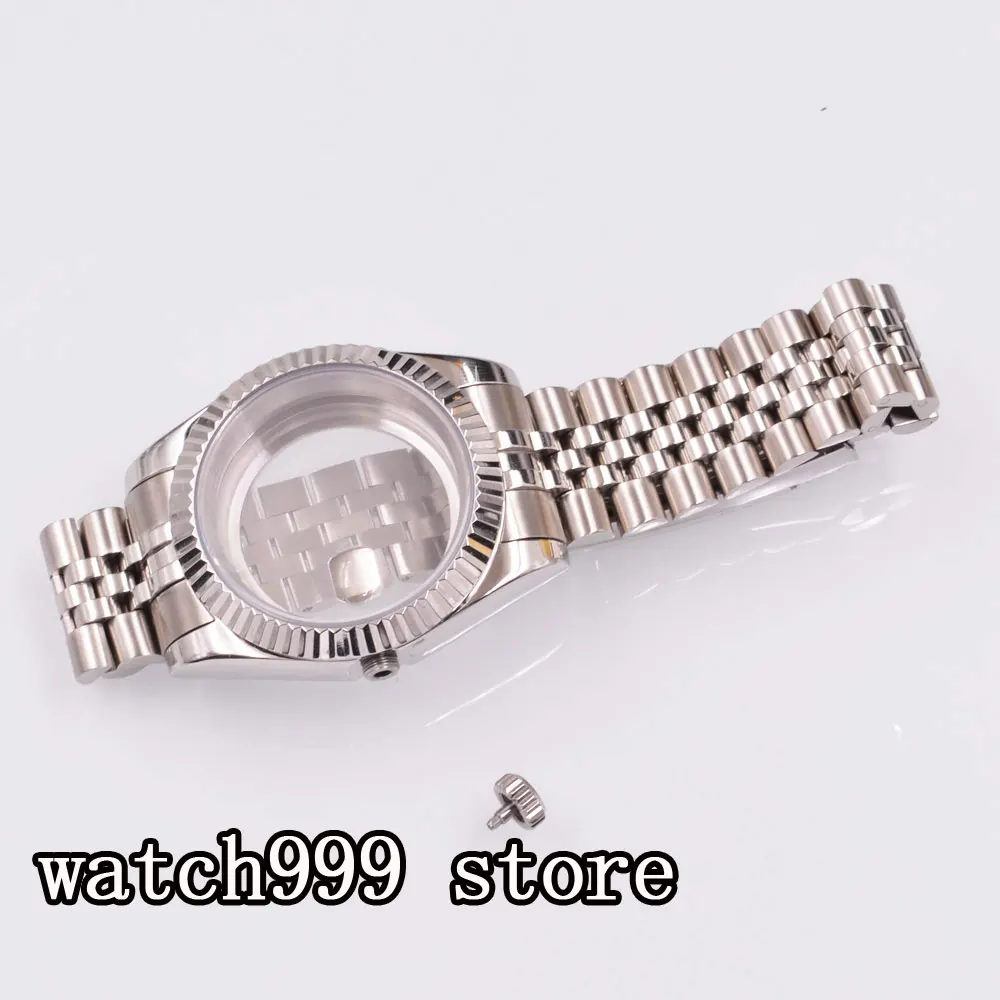 36mm/39mm Watch Case Fit NH34 NH35 NH36 PT5000 ETA2824 2836 DG2813 Miyota 8205 8215 Movement Steel Bracelet Sapphire Glass