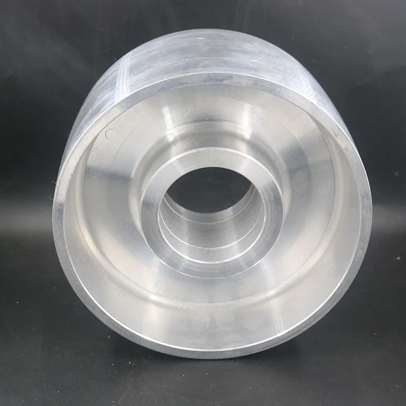 Aluminum Contact Wheel Drive Wheel for Belt Sanders, Rubber Wheel Idler Tracking Tension Whee l225 * 100mm * 6206 Bearing Hole
