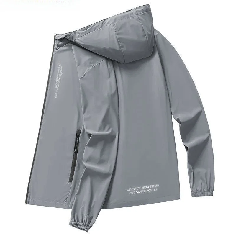 Jaqueta Masculina de Verão para Atividades ao Ar Livre, Ultrafina, Solta, de Seda Gelada, com Proteção Solar UPF50+, Leve, Re...