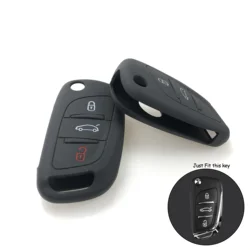 Silicone Car Key Case Cover 3 Buttons for Modified Citroen C4 C5 DS4 For Peugeot 107 207 307 407 308 607 Folding Key