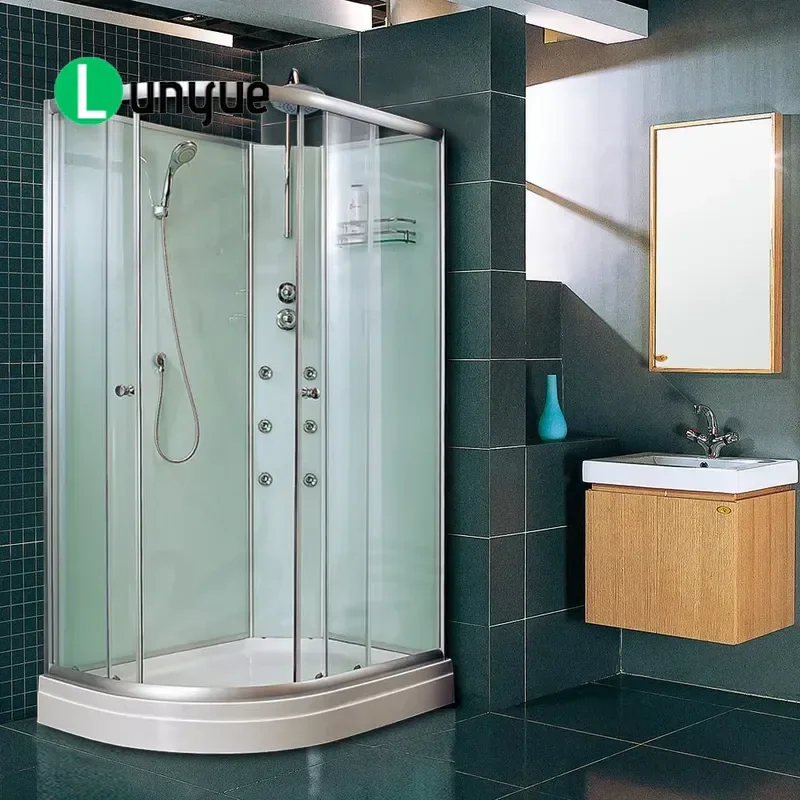 Modern Waterproof Shower Room Tempered Glass Aluminum Alloy Frame Sliding Design Indoor Bathroom Durable Easy Clean