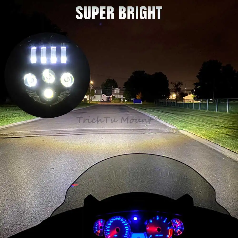 Front LED Head Light 60W Fits For Victory Cross Country Tour 8‑Ball High‑Ball Magnum 2008-2017 Motorcycle Hi/Low Beam Head Lamps view 2