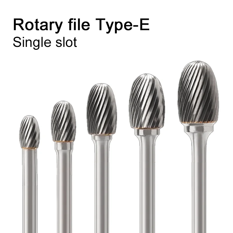 E-shaped oval shape file Hand tools metal engraving milling cutter 6-16mm straight shank rotary burr shape cemented carbide rot