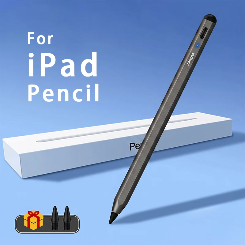 

Стилус Metapen A8 для iPad 2018-2025 с функцией Palm Rejection и индикатором заряда, аксессуары для iPad/iPad mini/iPad Pro