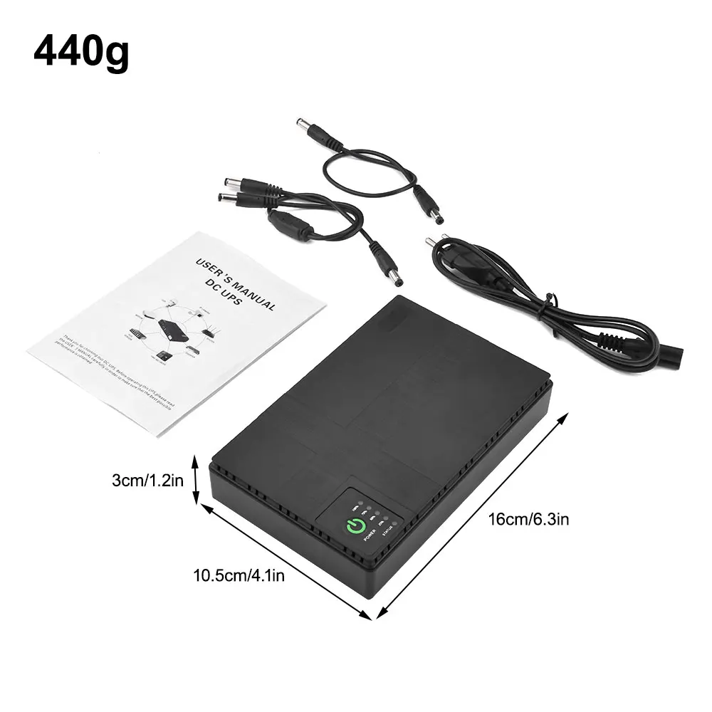 Zasilacz awaryjny 10400 mAh Mini UPS Zasilacz awaryjny DC 12 V/9 V/5 V 3-drożne wyjście dla routera bezprzewodowego Telefon komórkowy UE