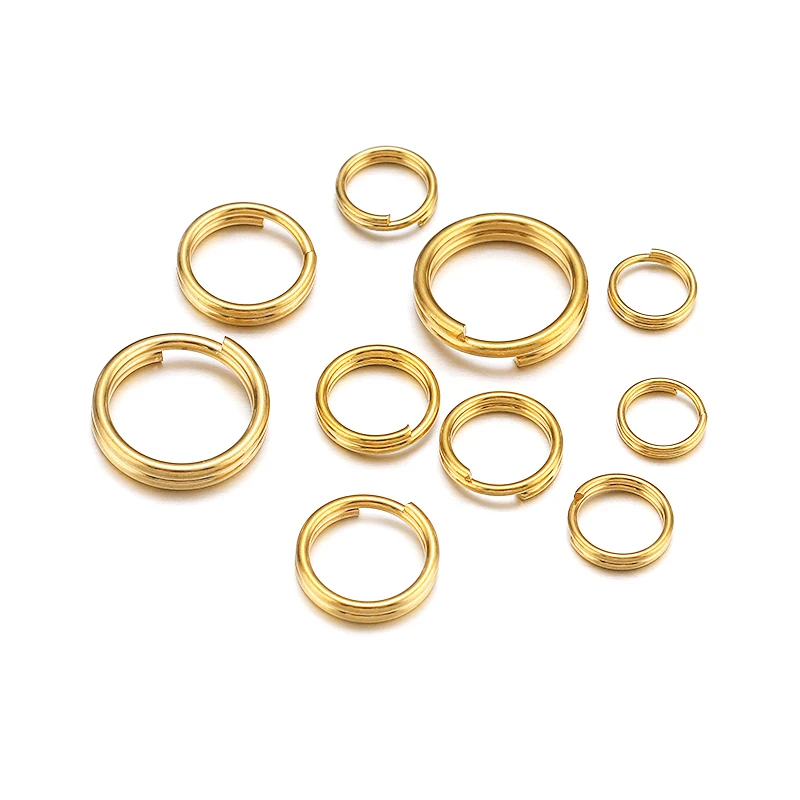 100/50 pcs Stainless Steel Split Rings Open Double Jump Ring Key Chains Connectors DIY Jewelry Findings Supplies