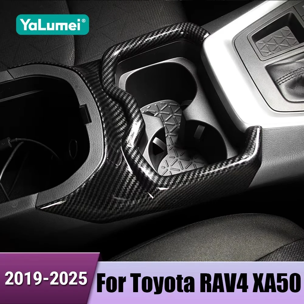 Für Toyota RAV4 XA50 2019 2020 2021 2022 2023 2024 2025 Hybrid Carbon Schaltknauf- und Getränkehalter-Verkleidungsabdeckung Zubehör
