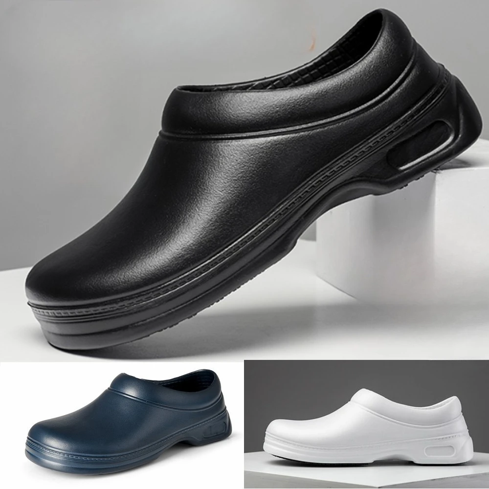 Unisex Chef Shoes Waterproof Oil-proof Kitchen Work Shoes Light EVA Casual Loafers Non-slip Kitchen Shoe Classic Slip on Loafers