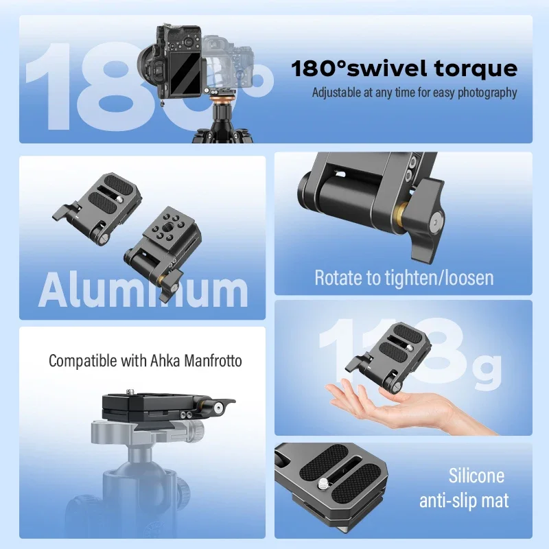 Soonpho لوحة الإصدار السريع قابلة للطي L قوس كاميرا عالمية 1/4 بوصة برغي فيديو ل RS3 ترايبود Gimbal حامل البث المباشر