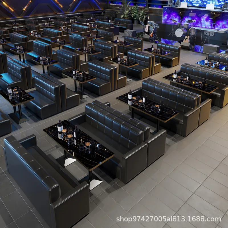 Customized Music Dining Bar Sofa Combination Bar Clear Bar Table And Chair Booth West Cafe Milk Tea Shop Hot Pot Barbecue Shop